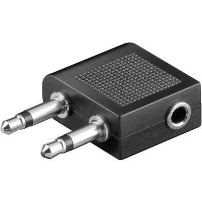 Goobay 61004 61004 Jack Audio/phono Y adapter [2x Jack plug 3.5 mm - 1x Jack socket 3.5 mm] Black
