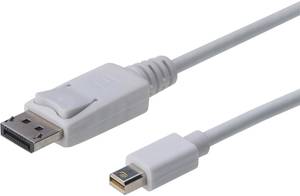 Digitus Mini DisplayPort / DisplayPort Adapter cable Mini DisplayPort plug, DisplayPort plug 2.00 m White AK-340102-020-W  DisplayPort cable