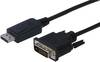 Digitus DisplayPort / DVI Adapter cable DisplayPort plug, DVI-D 24+1-pin plug 1.00 m Black AK-340301-010-S screwable DisplayPort cable