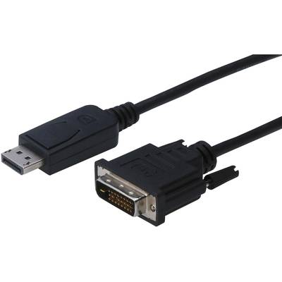 Digitus DisplayPort / DVI Adapter cable DisplayPort plug, DVI-D 24+1-pin plug 1.00 m Black AK-340301-010-S screwable Dis