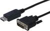 Digitus DisplayPort / DVI Adapter cable DisplayPort plug, DVI-D 24+1-pin plug 3.00 m Black AK-340301-030-S screwable DisplayPort cable