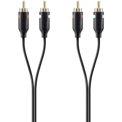 Belkin F3Y098bf1M RCA Audio/phono Cable [2x RCA plug (phono) - 2x RCA plug (phono)] 1.00 m Black gold plated connectors