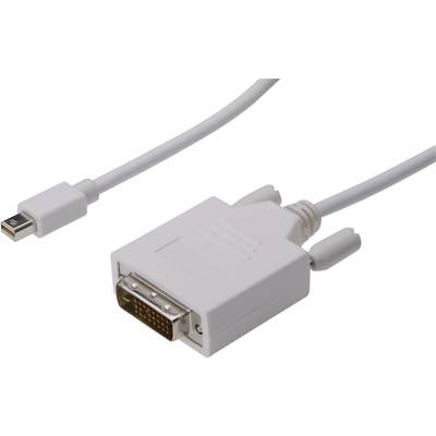 Digitus Mini DisplayPort / DVI Adapter cable Mini DisplayPort plug, DVI-D 24+1-pin plug 2.00 m White AK-340305-020-W scr
