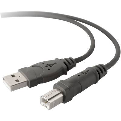 Belkin USB cable USB 2.0 USB-A plug, USB-B plug 3.00 m Black gold plated connectors, UL-approved F3U154BT3M