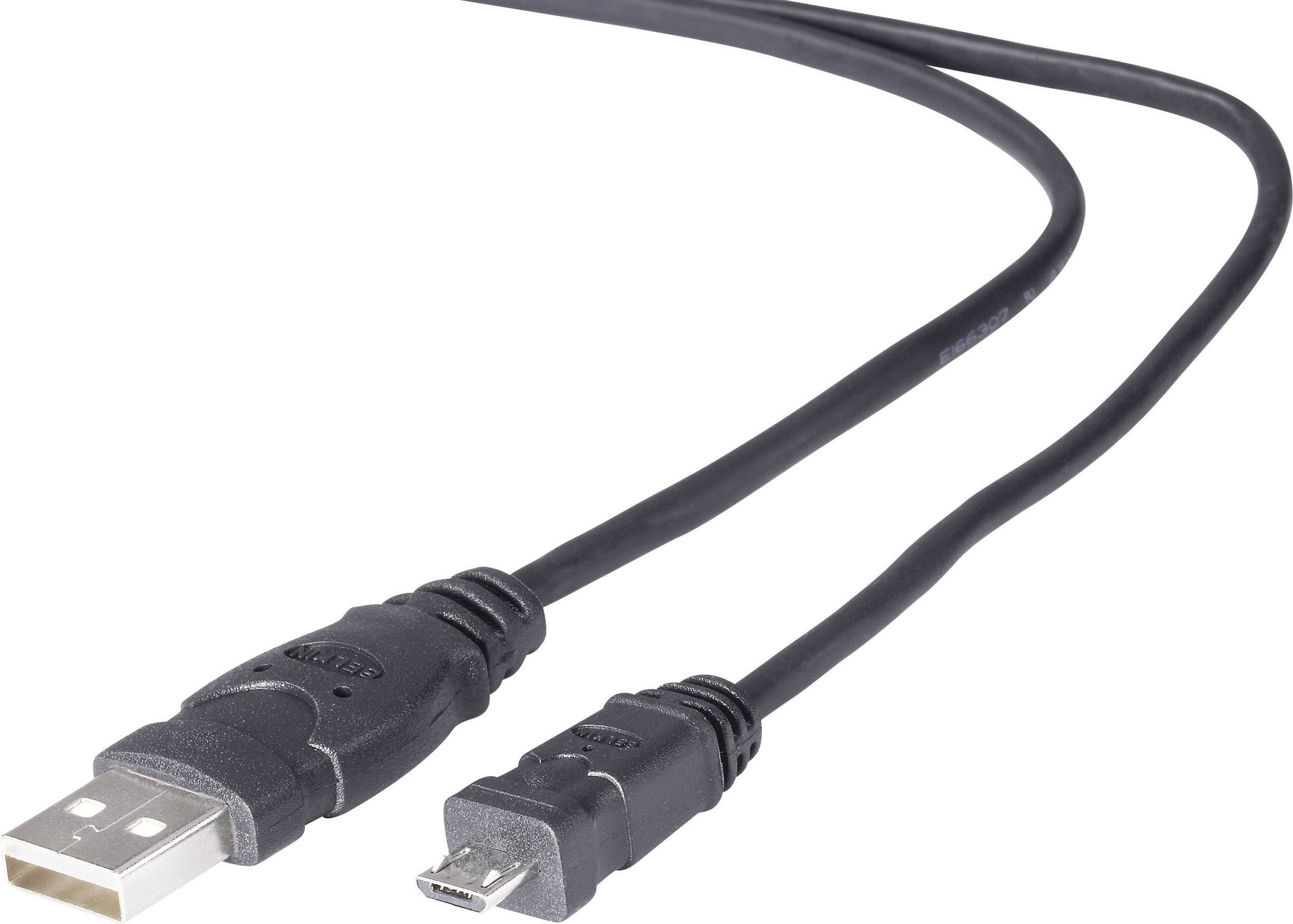 Buy Belkin USB cable USB 2.0 USB-A plug, USB Micro-B plug 1.80 m Black gold  plated connectors, UL-approved F3U151cp1.8M-P | Conrad Electronic