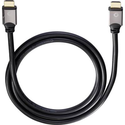 Oehlbach HDMI Cable HDMI-A plug, HDMI-A plug 2.20 m Black 92454 Audio Return Channel, gold plated connectors, Ultra HD (