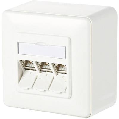 Metz Connect Network outlet Surface-mount CAT 6A 3 ports Pure white
