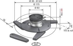 Inclinabile 20º e Girevole 360º Staffa da Soffitto per Videoproiettore Vogels EPC 6545 Max 10 Kg Inclinabile 20º e Girevole 360º Staffa da Soffitto per Videoproiettore Vogels EPC 6545 Max 10 Kg