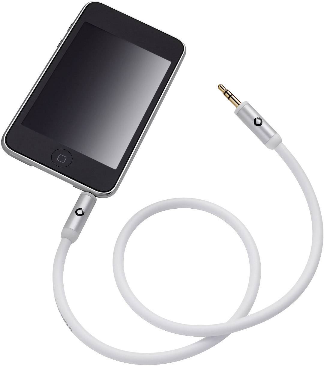 Oehlbach 60010 Jack Audio/phono Cable [1x Jack plug 3.5 mm - 1x Jack plug 3.5 mm] 0.50 m White gold plated connectors-3