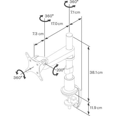 Vogel's PFD 8522 Monitor desk mount 1 Display(s) 25,4 cm (10") - 66,0 cm (26") Silver Tiltable, Swivelling, Swivelling-5