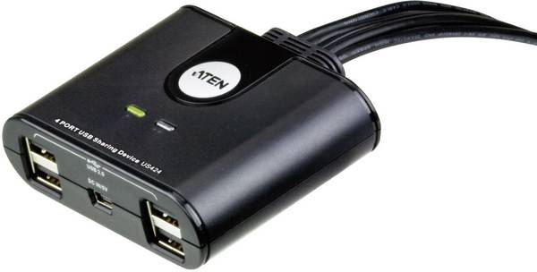 ATEN US424-AT 4 ports USB 2.0 changeover switch Black