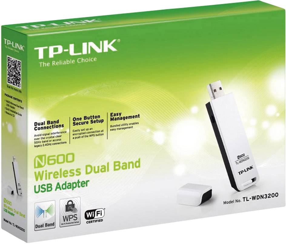 Адаптер USB tp-link, беспроводной, tl-wdn3200, ralink, двухдиапазонный 802.11n (2.4/5ghz) USB 2.0, 300 mb/б. защита информации: (6935364050665)