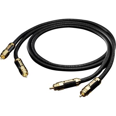 Oehlbach 13830 RCA Audio/phono Cable [2x RCA plug (phono) - 2x RCA plug (phono)] 0.50 m Black gold plated connectors