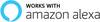 'Works with Amazon Alexa' next to a blue Echo symbol, indicating compatibility with Amazon Alexa features.
