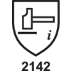 A shield symbol with a hammer and the letter 'i' underneath. Below this is the number '2142'.