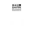 'BAUKASTEN System' in white, dotted letters on a black background.