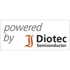 'Powered by Diotec Semiconductor' logo. Grey text on the left, stylised red 'D' with black lettering on the right.
