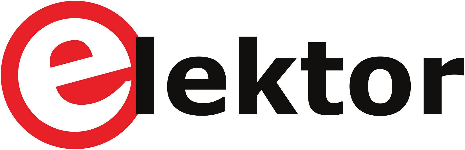 The image shows the logo of the magazine 'elektor' with a red 'e' inside a circle.