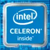 An Intel Celeron processor with the inscription 'CELERON inside' against a circuit board-like background.