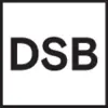 A logo with the letters 'DSB' in white on a black background.