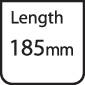 'Sign with inscription: Length 185 mm.'
