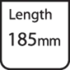 'Sign with inscription: Length 185 mm.'