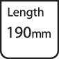 'Length 190 mm' is written in black text on a white background.