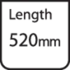 A sign shows the inscription 'Length 520 mm'.
