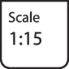 Sign reading "Scale 1:15".