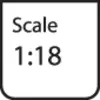 'Scale 1:18' in black text on a white background.