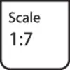 Label 'Scale 1:7', black on white background, indicating the scaling factor.