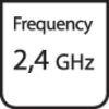 Symbol with the inscription 'Frequency 2.4 GHz', indicates the operating frequency range.