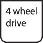 Black and white sticker with the inscription 'Four-wheel Drive', indicating an all-wheel drive system.