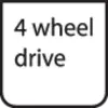Black and white sticker with the inscription 'Four-wheel Drive', indicating an all-wheel drive system.