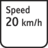 A square sign with the inscription 'Speed 20 km/h' indicates a speed limit.