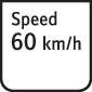 'Speed 60 mph' on a rectangular road sign.