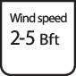 Sign reading 'Wind Force 2-5 bft'.