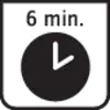 A watch shows 6 minutes.