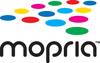 Colourful Mopria logo with oval shapes positioned above the 'mopria' text, which is placed at the bottom of the image.