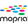 Colourful Mopria logo with oval shapes positioned above the 'mopria' text, which is placed at the bottom of the image.