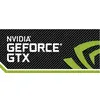 'NVIDIA GeForce GTX' logo on a black and green background with diagonal stripes.