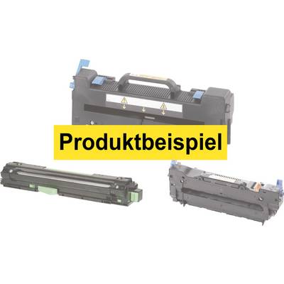 'Three different printer cartridges with the text Product Example. Various shaped and coloured cartridges are illustrated.'