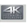'4K Ultra HD Upscaling' logo on a grey background.