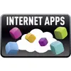 'Internet Apps' lettering above a cloud with coloured cubes hovering over it, indicating web applications.