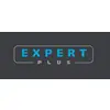 Logo with text 'Expert Plus' in blue and grey letters on a dark grey background.