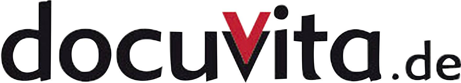 Logo of 'docuvita.de' with a red V.