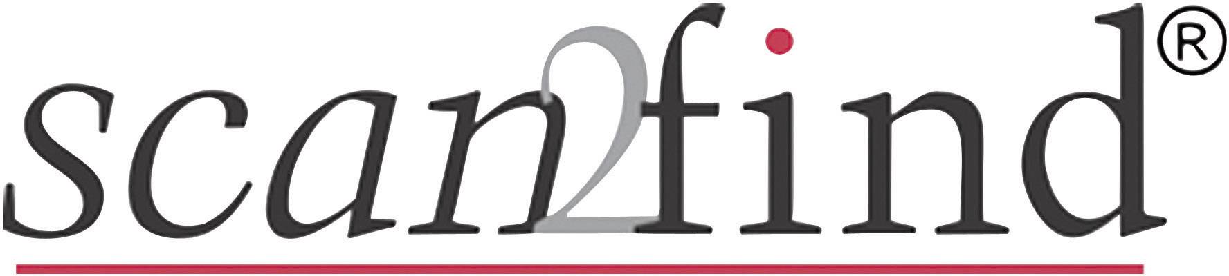 'Scan2find' logo with a stylised '2' symbolising the transition from 'scan' to 'find'.