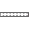 A series of black dots at regular intervals on a white background.