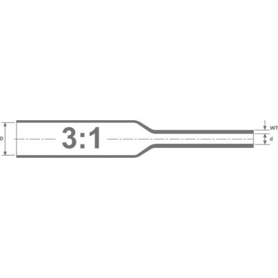 '3:1 Shrinkage Ratio', shows a diagram with markings for diameter before and after shrinking, with measurement units 'w' and 'd'.