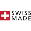 'Swiss Made' next to a white cross on a red background. Symbolises high-quality products from Switzerland.
